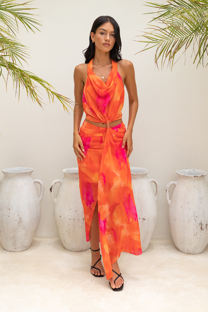 Dreamy Roads Maxi Dress Orange