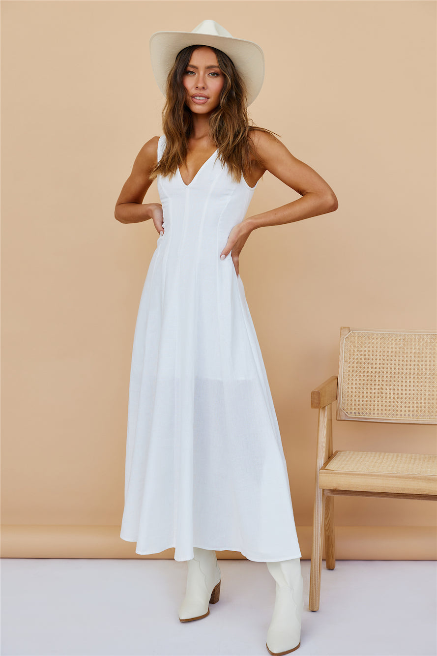 Open Meadows Maxi Dress White