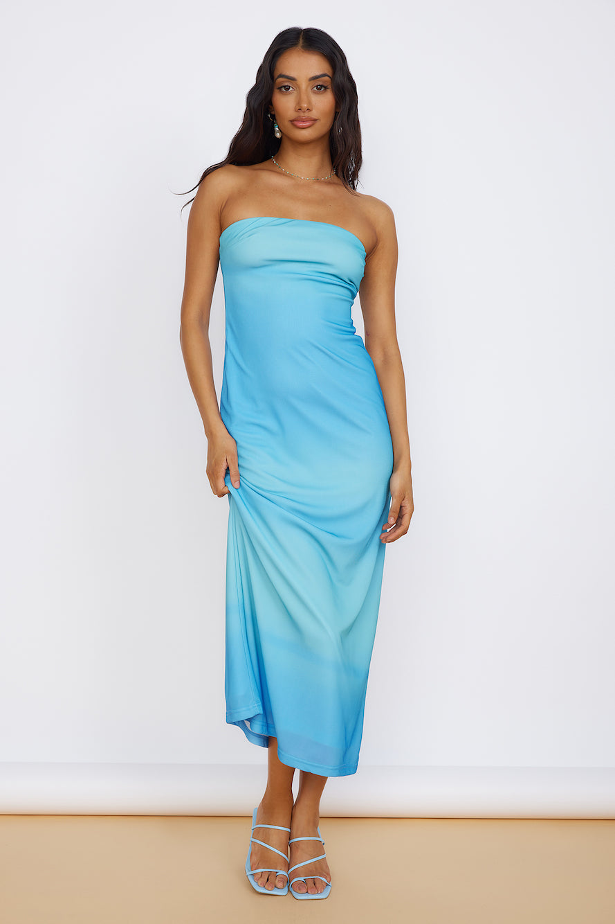 Infinite Light Midi Dress Blue