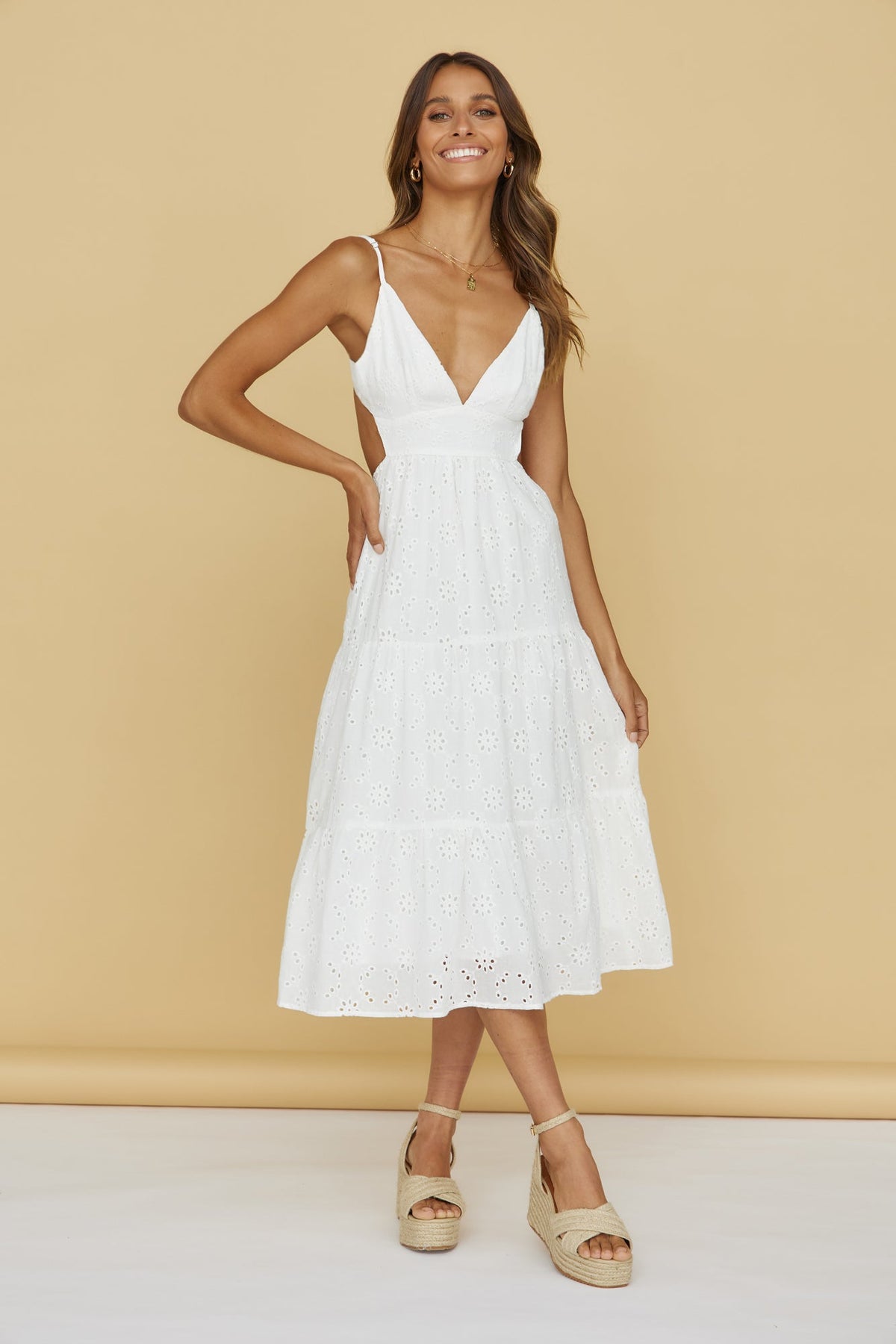 Into The Blue Maxi Dress White