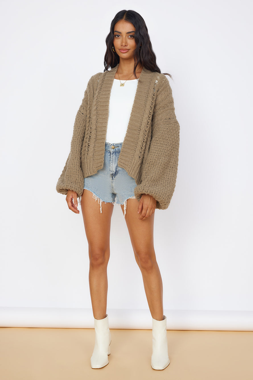 Shining Light Knit Cardigan Brown