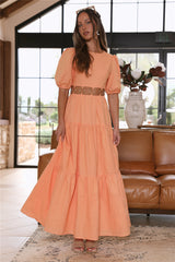 CHARLIE HOLIDAY Andrea Maxi Dress Apricot Orange