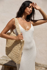 Soft Sand Knit Maxi Dress White