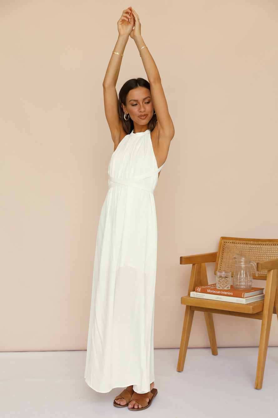 Mari And Gold Maxi Dress White