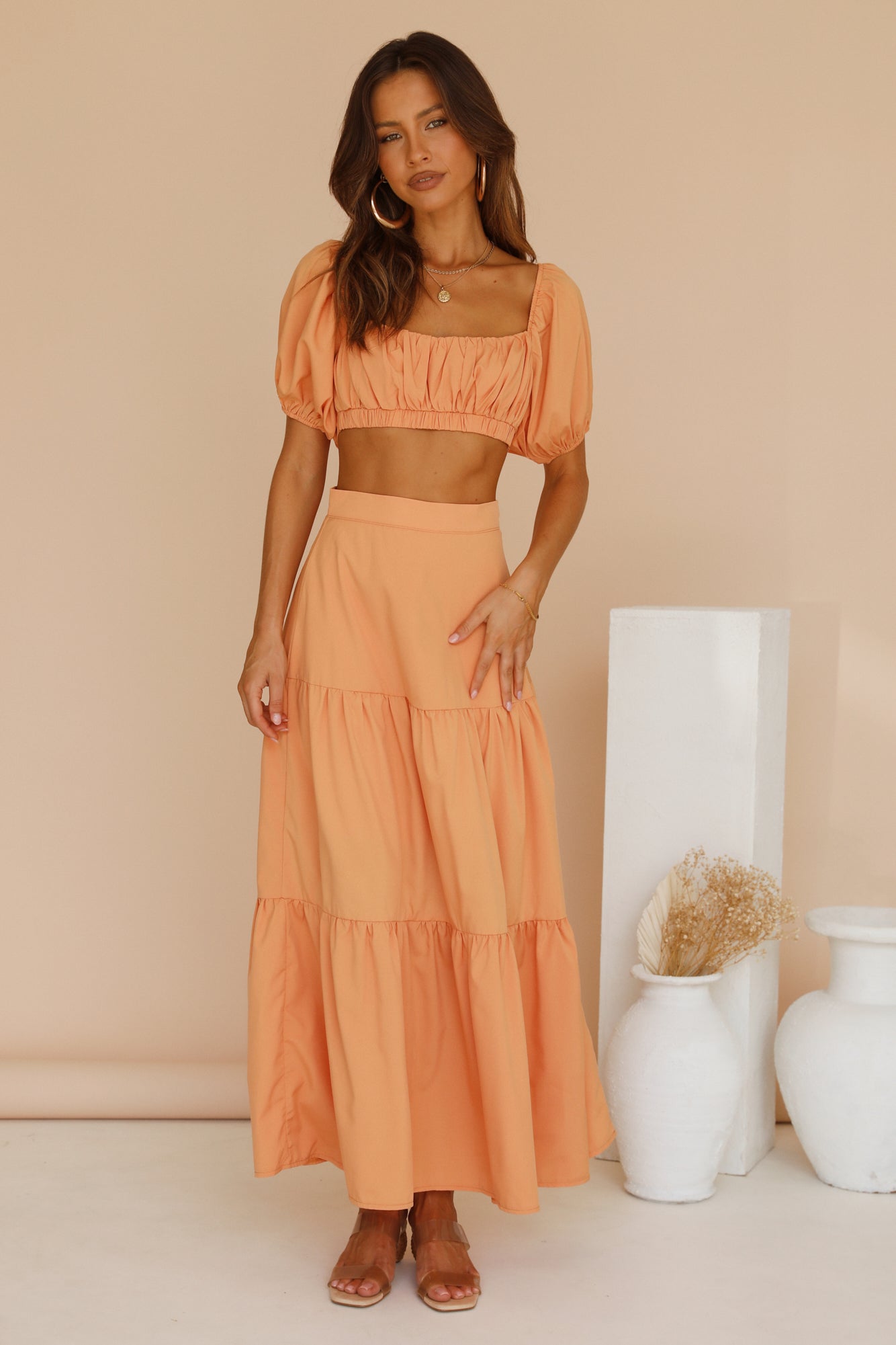 Yours For The Day Maxi Skirt Orange