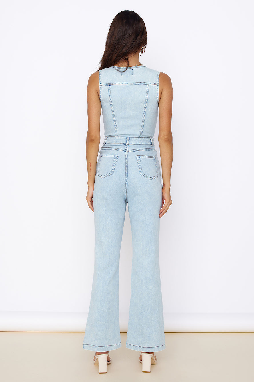 Wherever I Go Jumpsuit Blue Denim