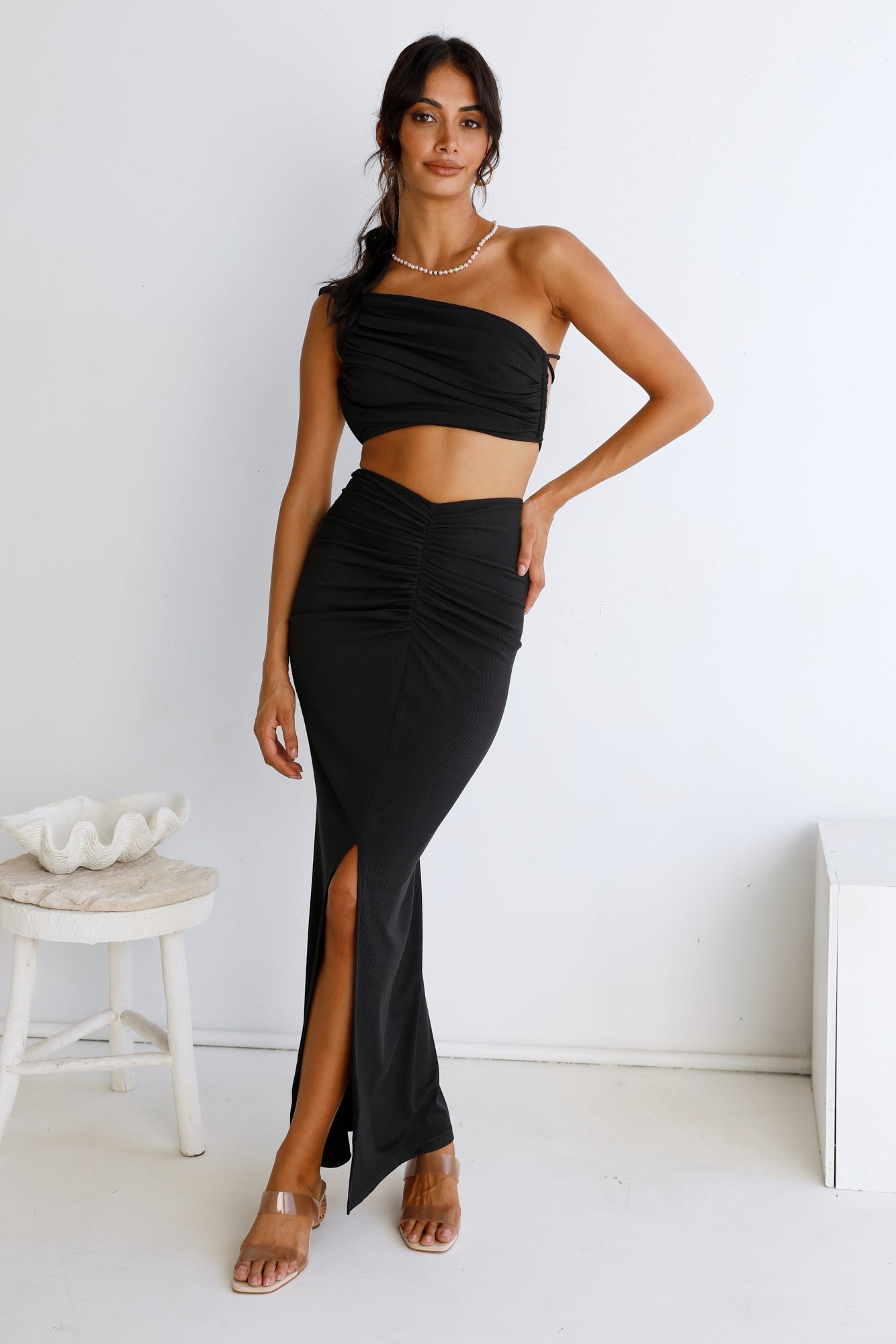 Sweet Liquorice Crop Top Black