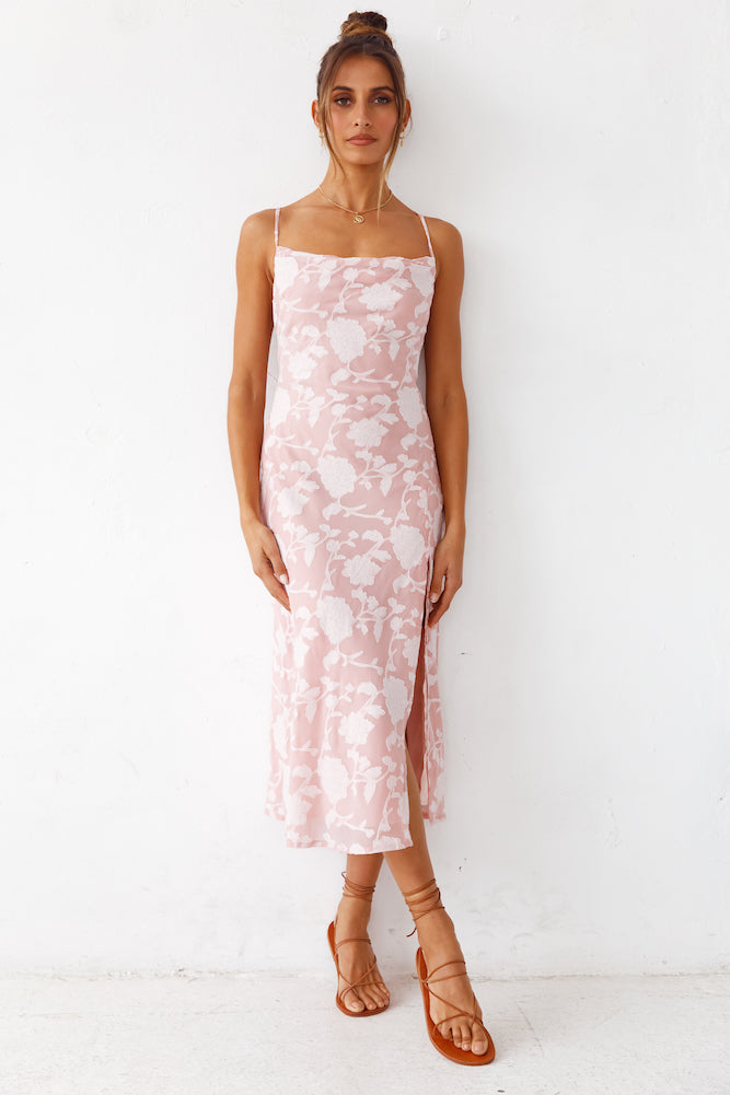 Saved For Later Midi Dress Pink