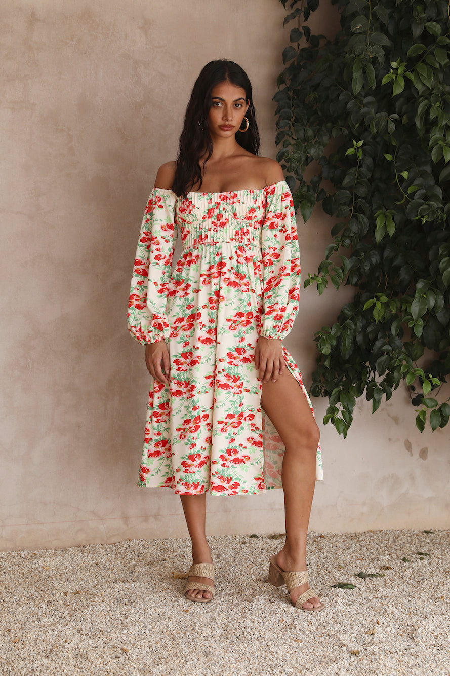 Love Affair Midi Dress Floral