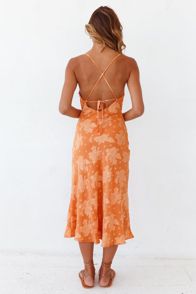 Leora Midi Dress Orange