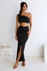 Sweet Liquorice Crop Top Black