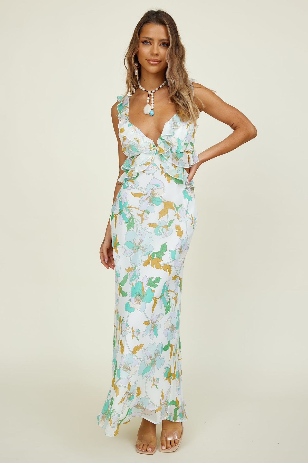 West Coast Drive Maxi Dress Green