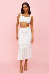 Yours Truely Midi Skirt White