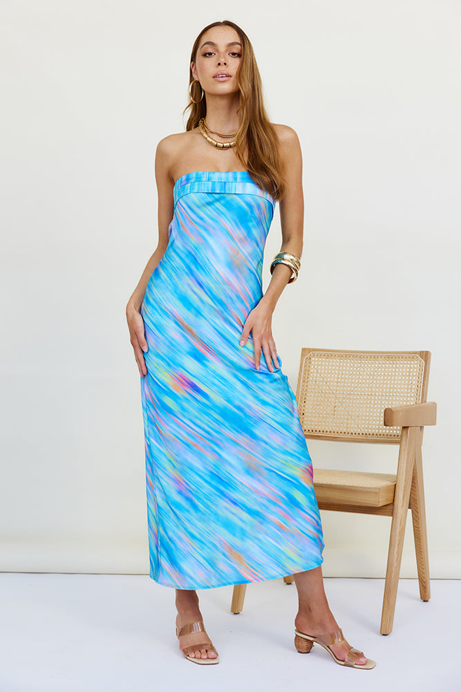 Palettes Of The Sky Maxi Dress Blue