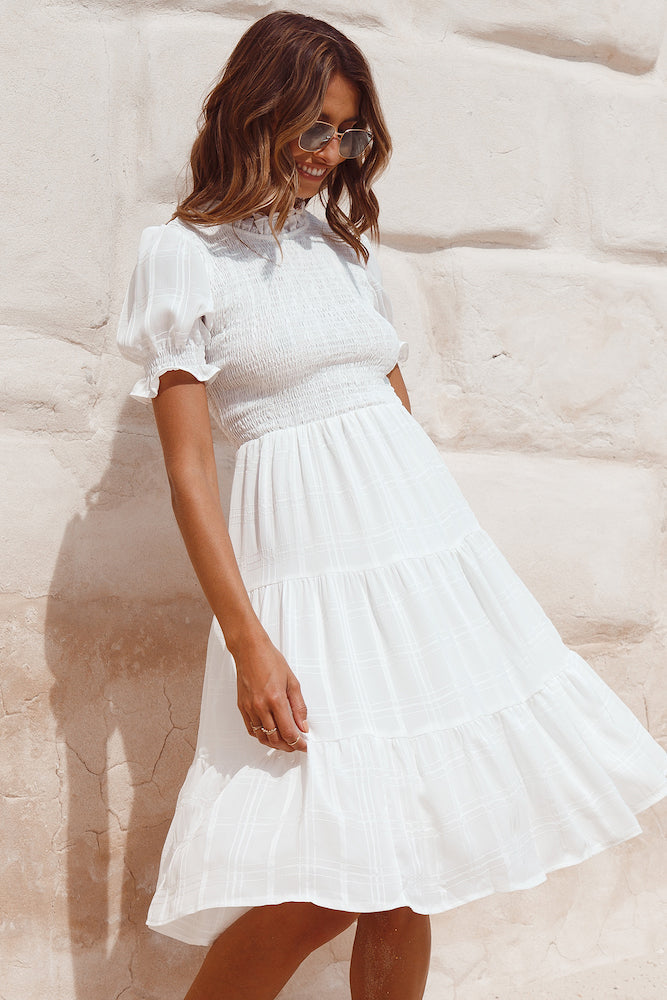 Pale Moonlight Midi Dress White