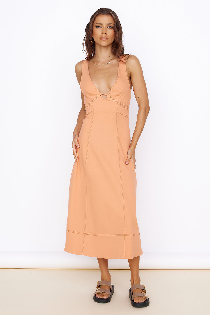 Summer Dreaming Midi Dress Orange