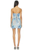 Bronx and Banco Strapless Blue Floral Mini Dress