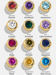 14K Gold Birthstone Huggie Earrings - Sapphire