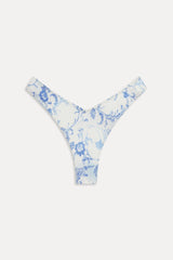 Brittany Satin Micro Bikini Bottom - Fleur De Bleu
