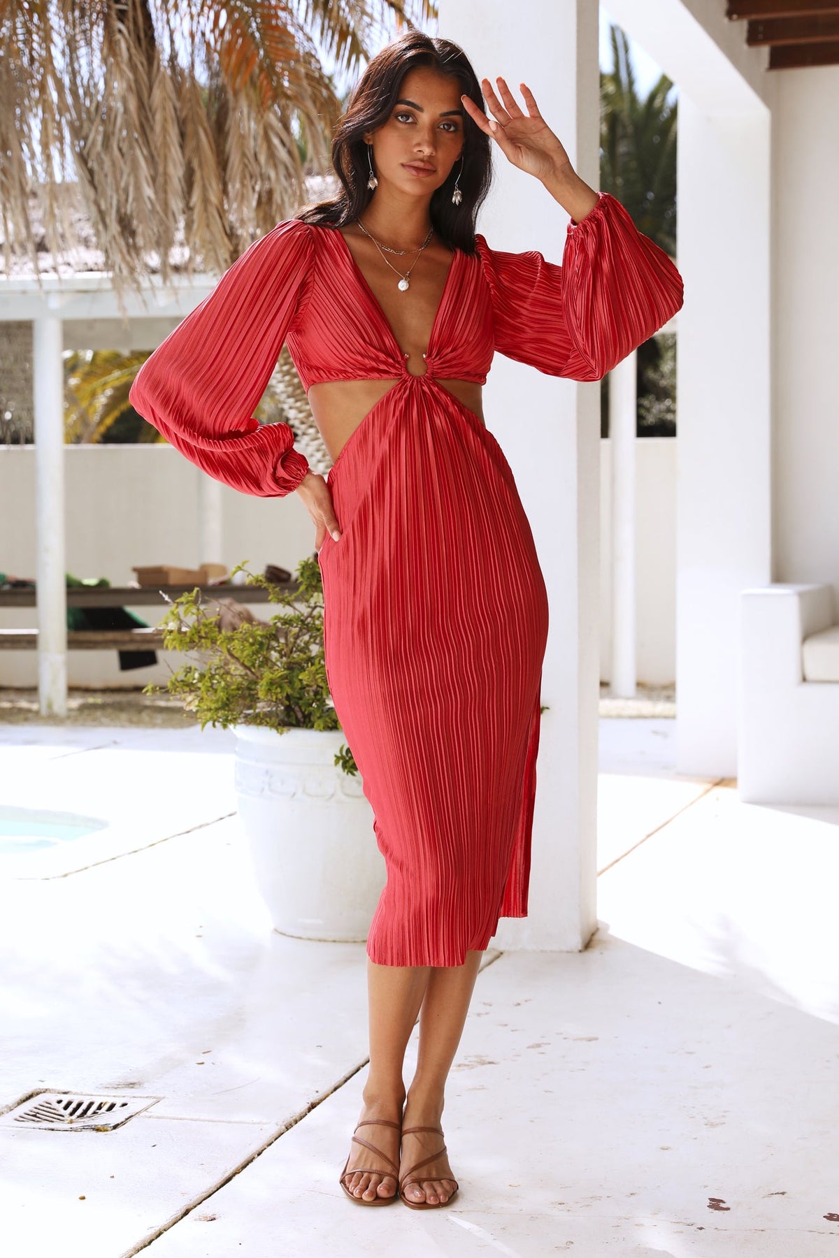 Heavenly Clouds Maxi Dress Red