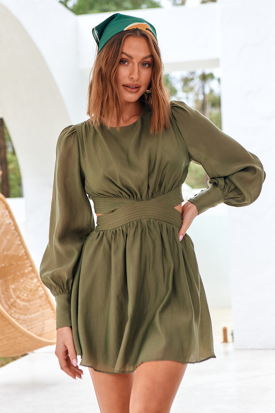 Wish From The Heart Dress Olive