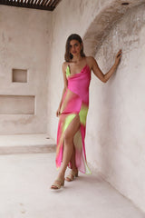 THE WOLF GANG Makena Maxi Dress Pink