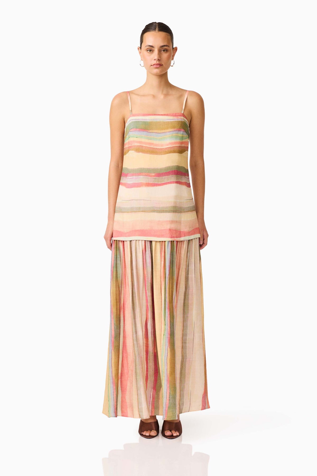 CURAAE Zala Maxi Dress in Striped Multi