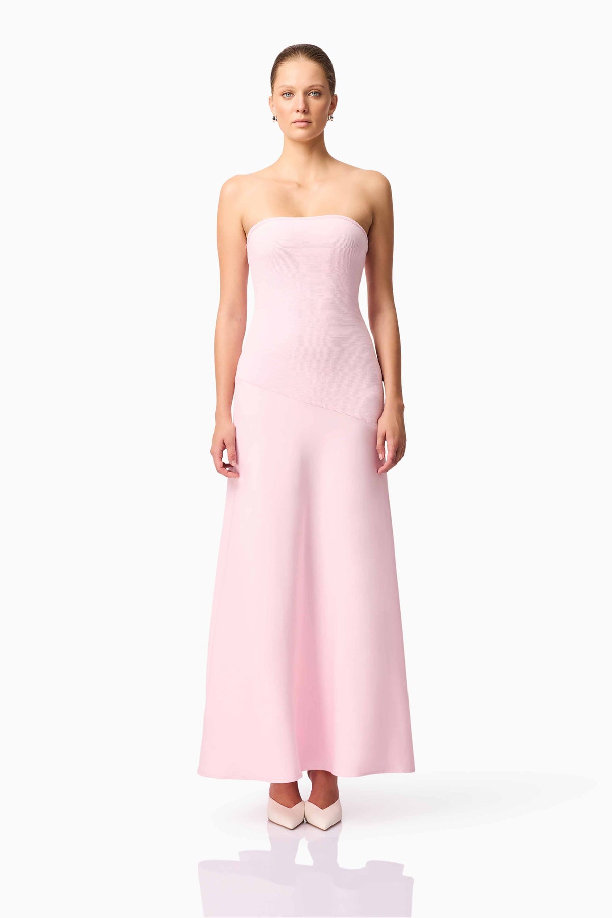 CURAAE Zahara Strapless Maxi Dress in Pink