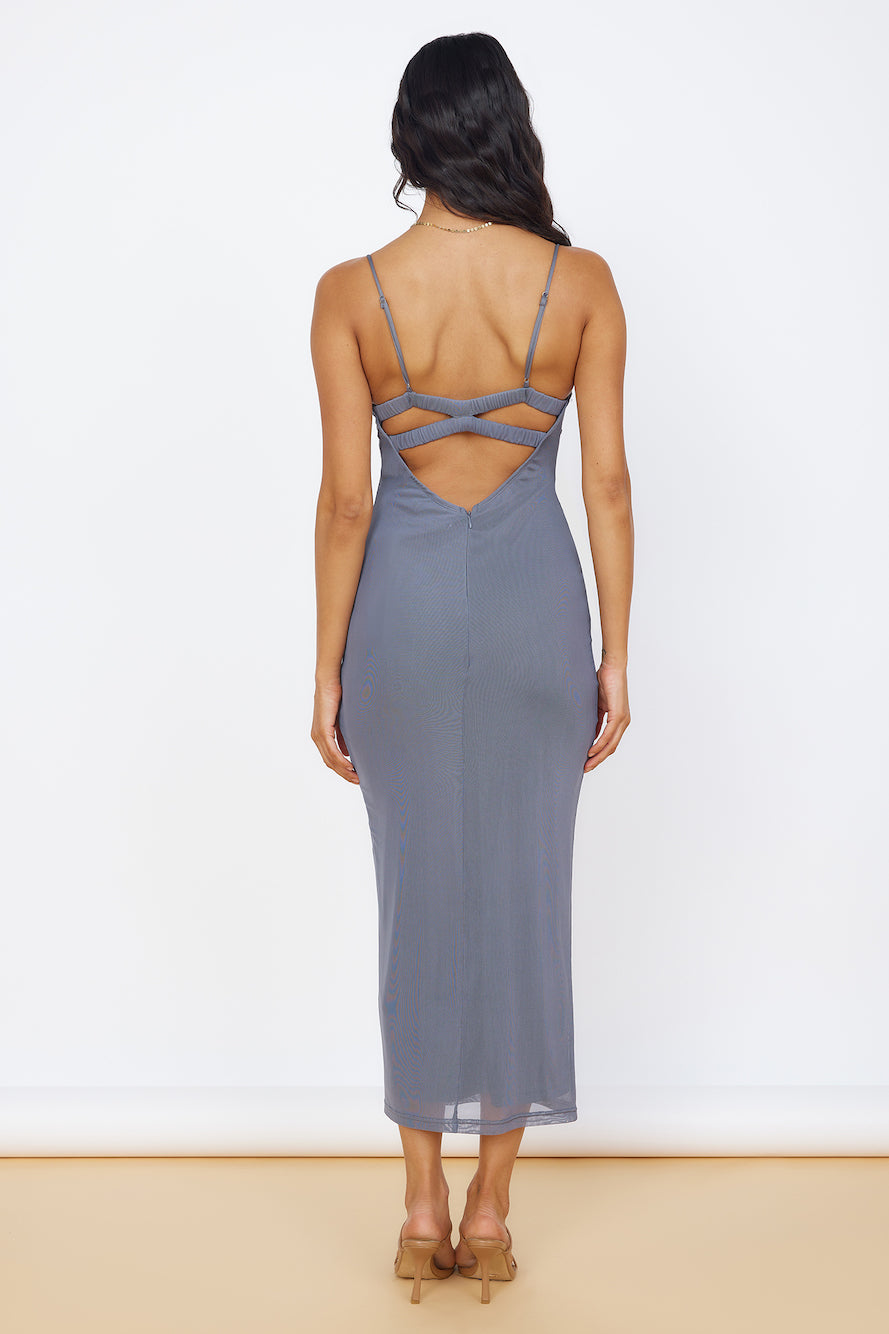 Midnight Magic Midi Dress Grey