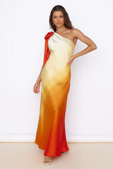 Forever Sunshine Satin Maxi Dress Orange