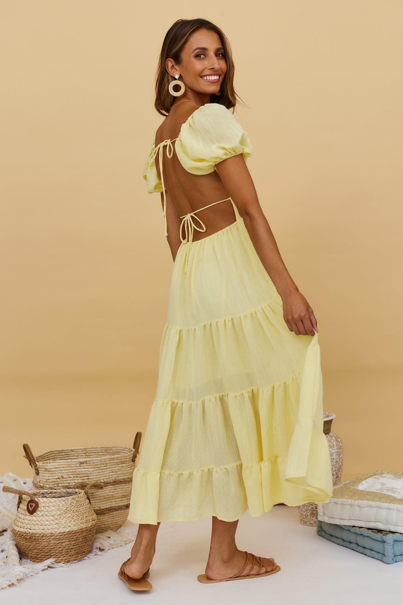 Serendipitous Moments Maxi Dress Yellow