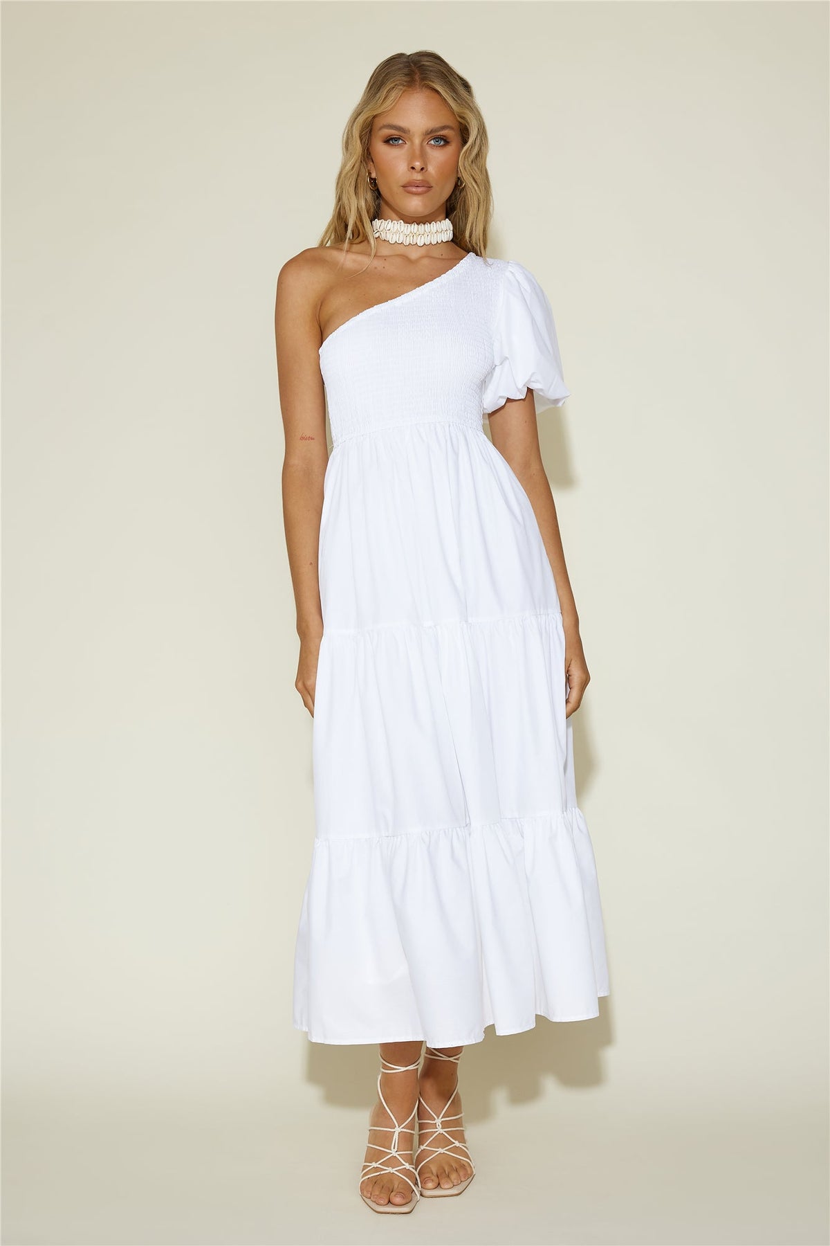 Strawberry Daiquiri Maxi Dress White