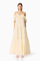 CURAAE Maribelle Maxi Dress in Lemon Yellow