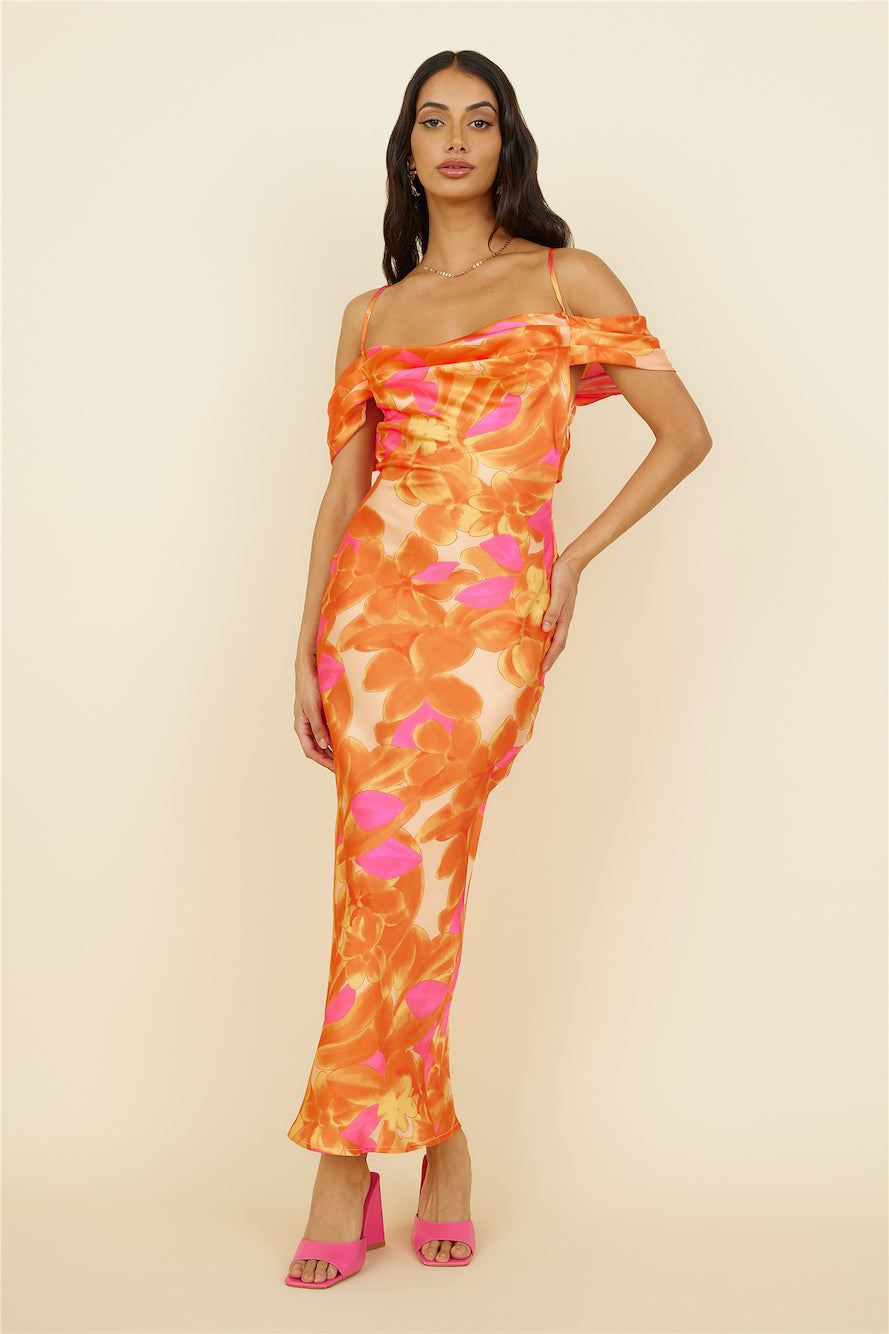 Night Of Dreams Maxi Dress Orange