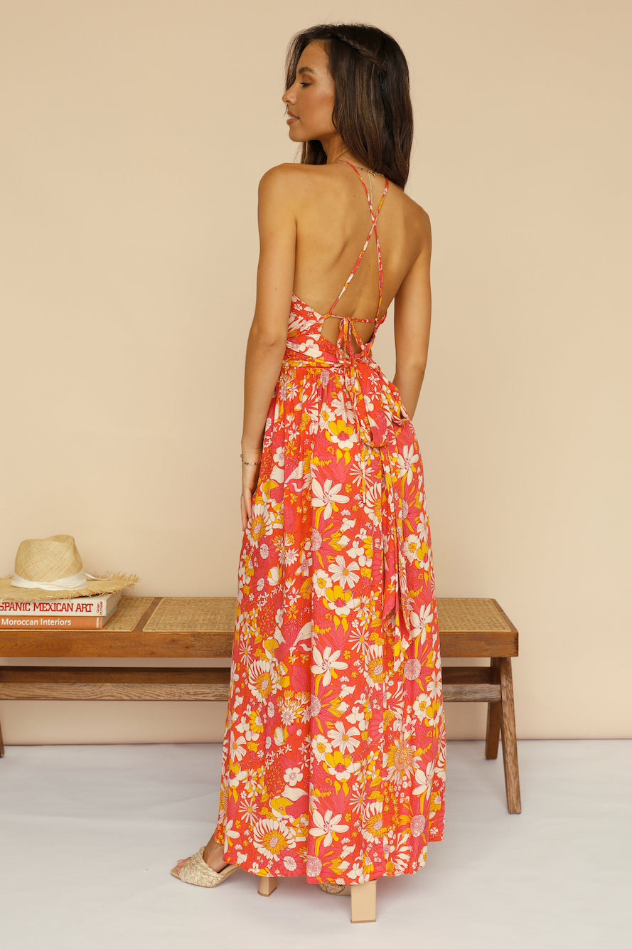 Sunset Shadows Maxi Dress Orange