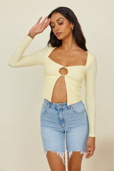 Vice Versa Crop Top Yellow