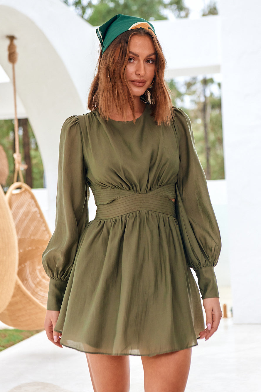 Wish From The Heart Dress Olive