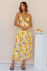 Through The Gardens Maxi Dress Yellow