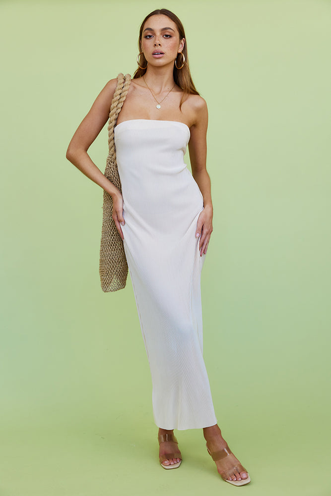 Thinking Of Dusk Maxi Dress Champagne