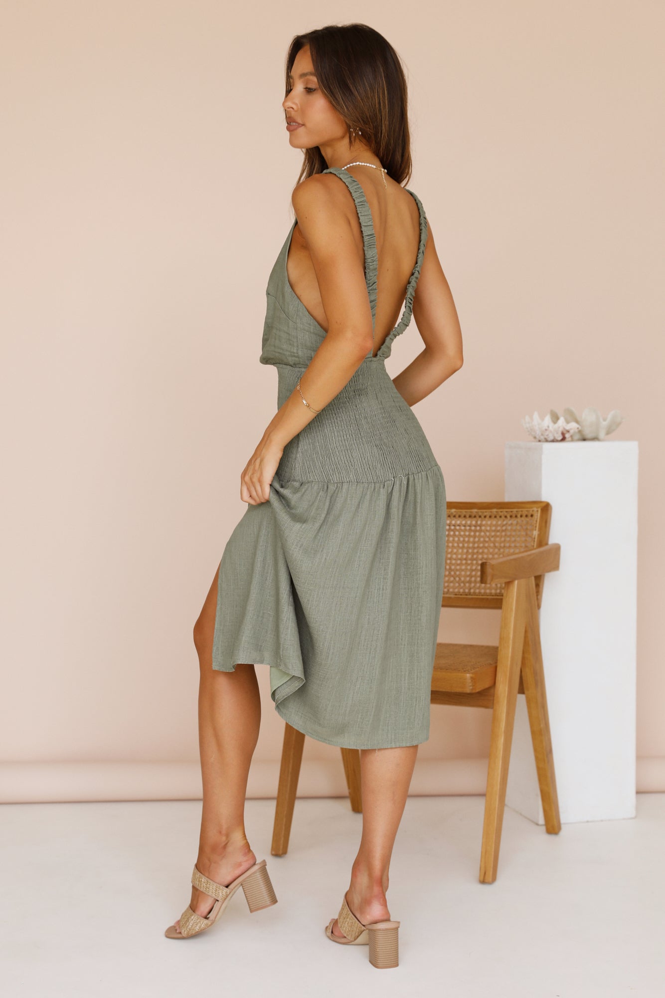 On The Horizon Midi Dress Green