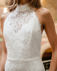 Clarisse Halter Neck Gown in White