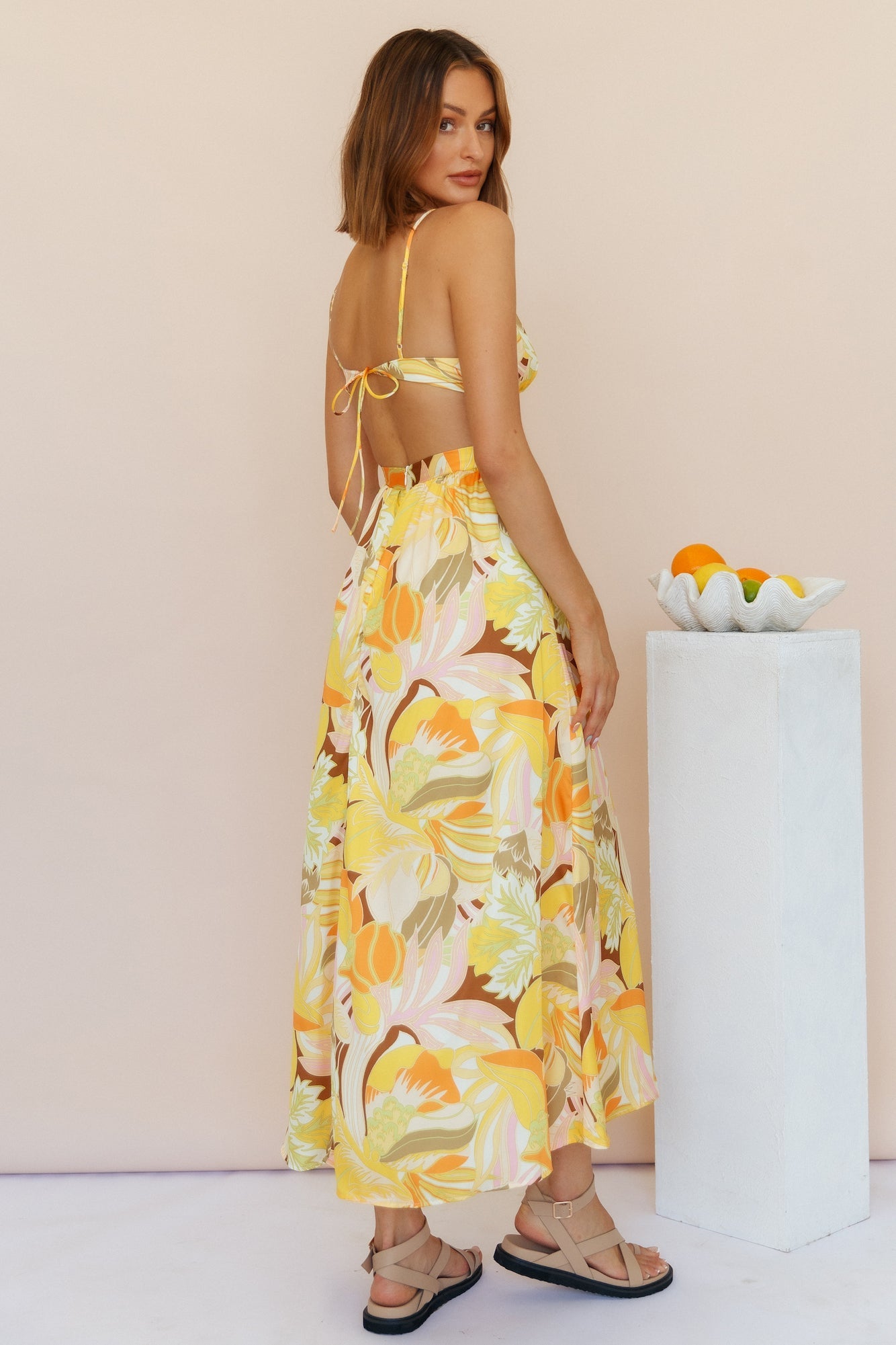 Through The Gardens Maxi Dress Yellow