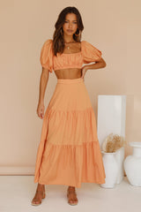 Yours For The Day Maxi Skirt Orange