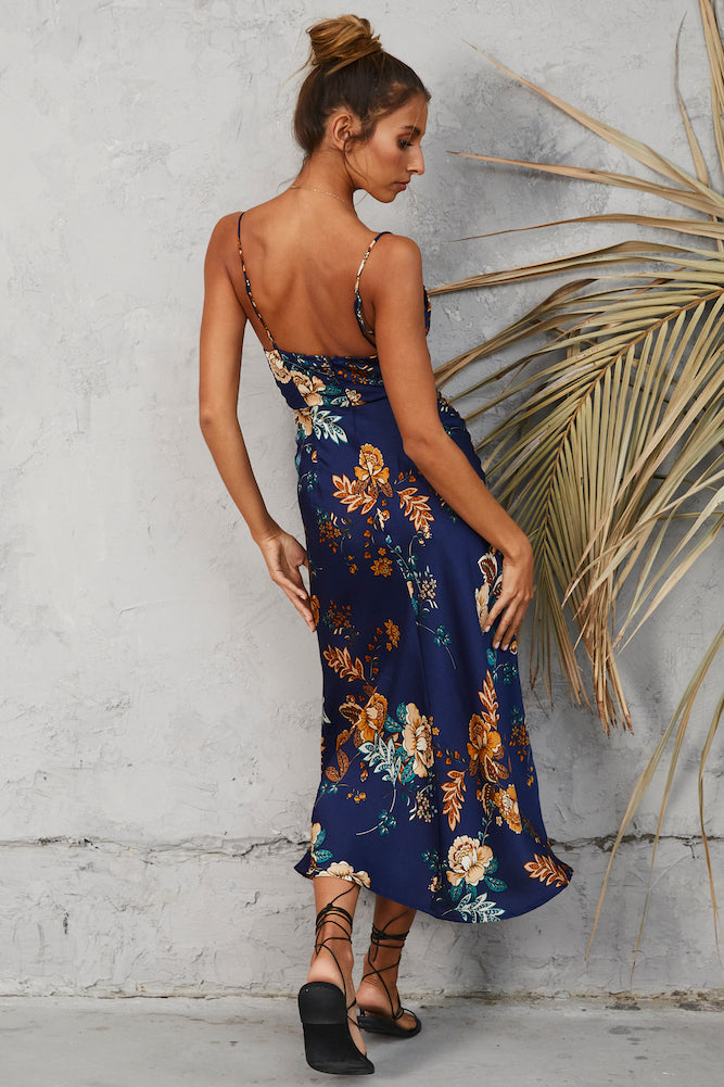 Round The World Maxi Dress Navy