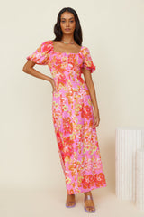 SEVEN WONDERS Yokana Midi Dress Pink Floral