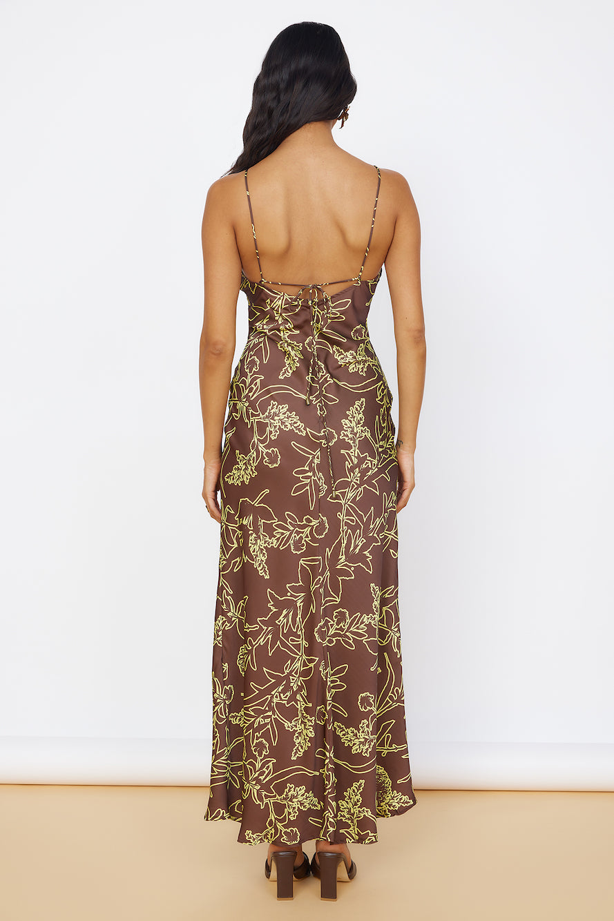 Timeless Connections Midi Dress Brown