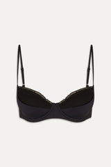 Austin Ruffle Underwire Bikini Top - Black
