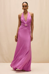 Gisele Jersey Back Slit Maxi Dress