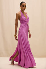 Gisele Jersey Back Slit Maxi Dress