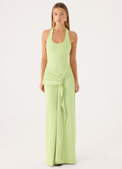 Cristal Halter Maxi Dress - Lime